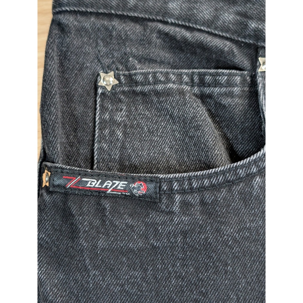 Lone Star Blaze Mens Vintage Black Acid Wash Western High Rise Jeans 32x36 Star View 3